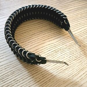 Paco Rabanne Black and Silver Metal Chainmail Headband